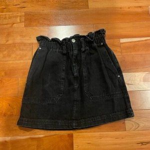 Vintage Denim/Jean Paperbag Black Skirt - Women's Size 6